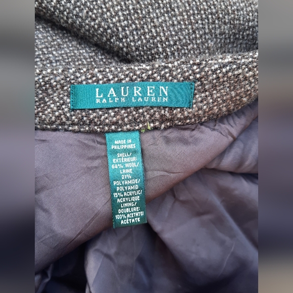 Ralph Lauren Brown Tweed Wool Midi Skirt - Picture 3 of 5